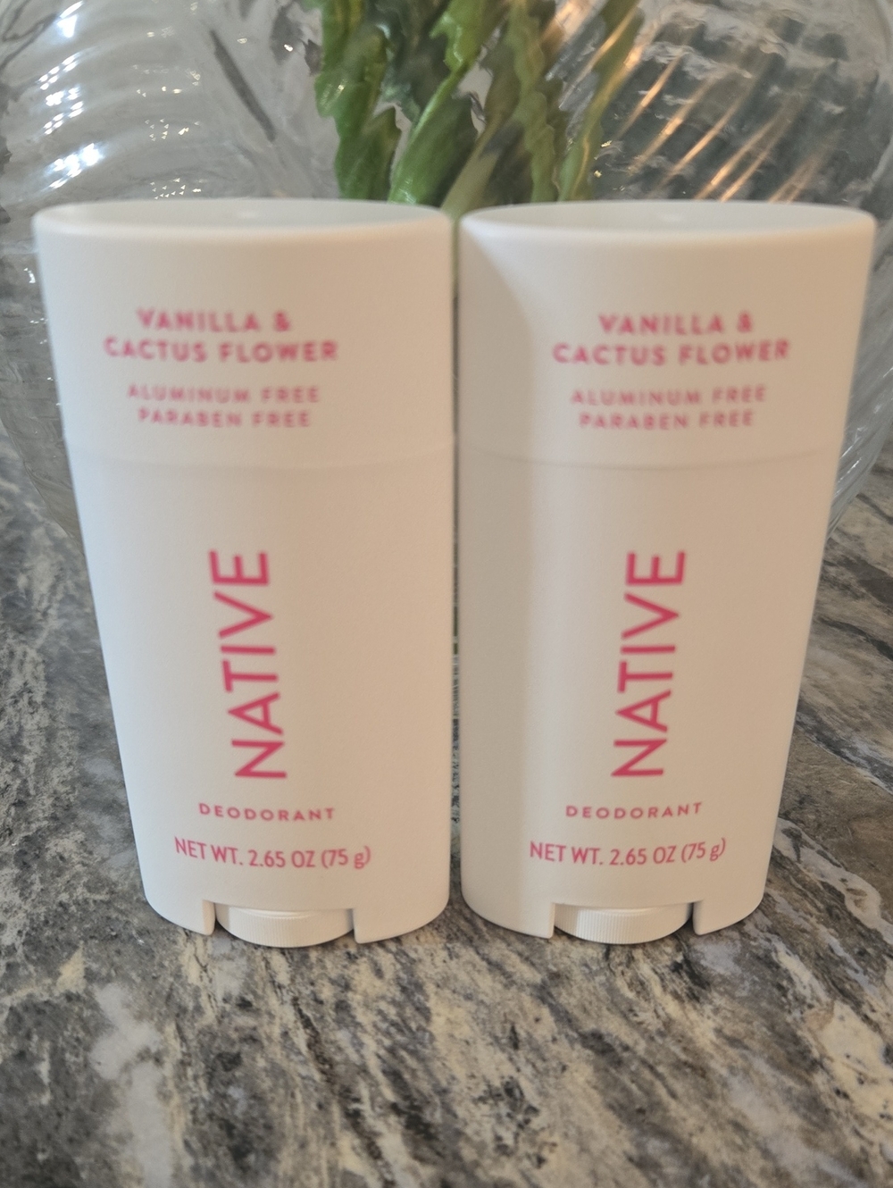 2× Native Deodorant Duo - White with Pink Logo